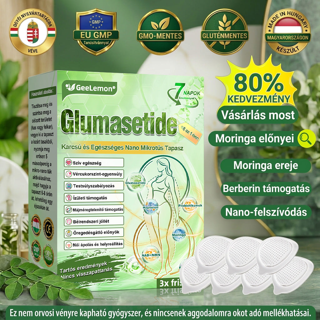 ❤️🎁 𝐆𝐞𝑒𝐿𝑒𝐦𝐨𝐧® Glumasetide 8 az 1-ben Karcsú és Egészséges Nano Mikrotűs Tapasz (Napi 1 alkalom — látható változás akár 7 nap alatt) ✅ Elhízásra, bőrfeszesítésre, cukorbetegségre, alvási apnoéra, ízületekre stb 4.